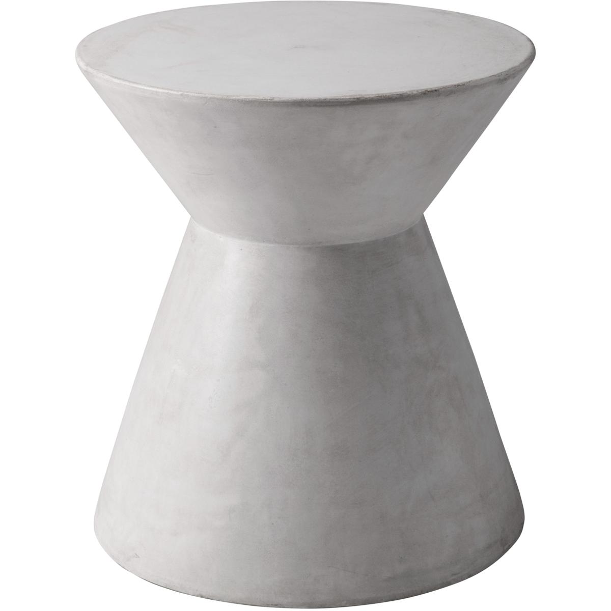Neave Industrial White Concrete Outdoor Hourglass End Table
